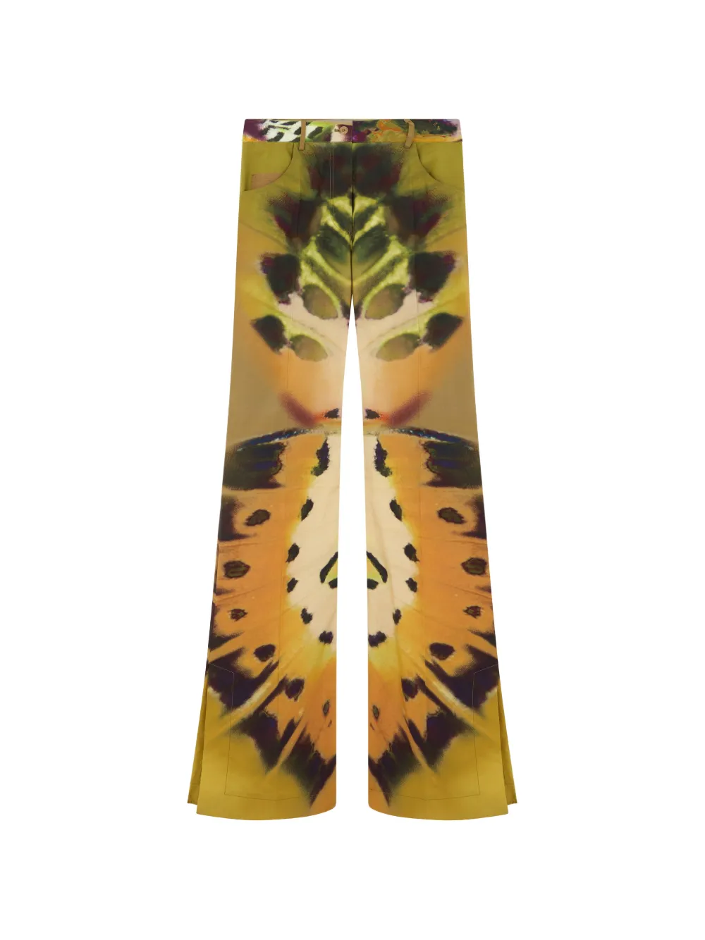 Alberta Ferretti butterfly-print straight-leg trousers