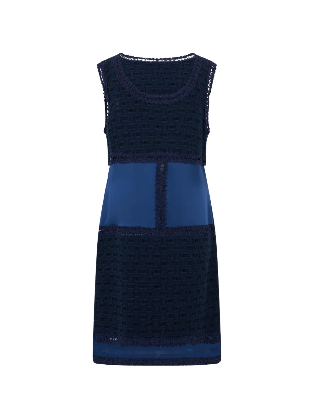 Alberta Ferretti crochet-knit color-block mini dress - Blue