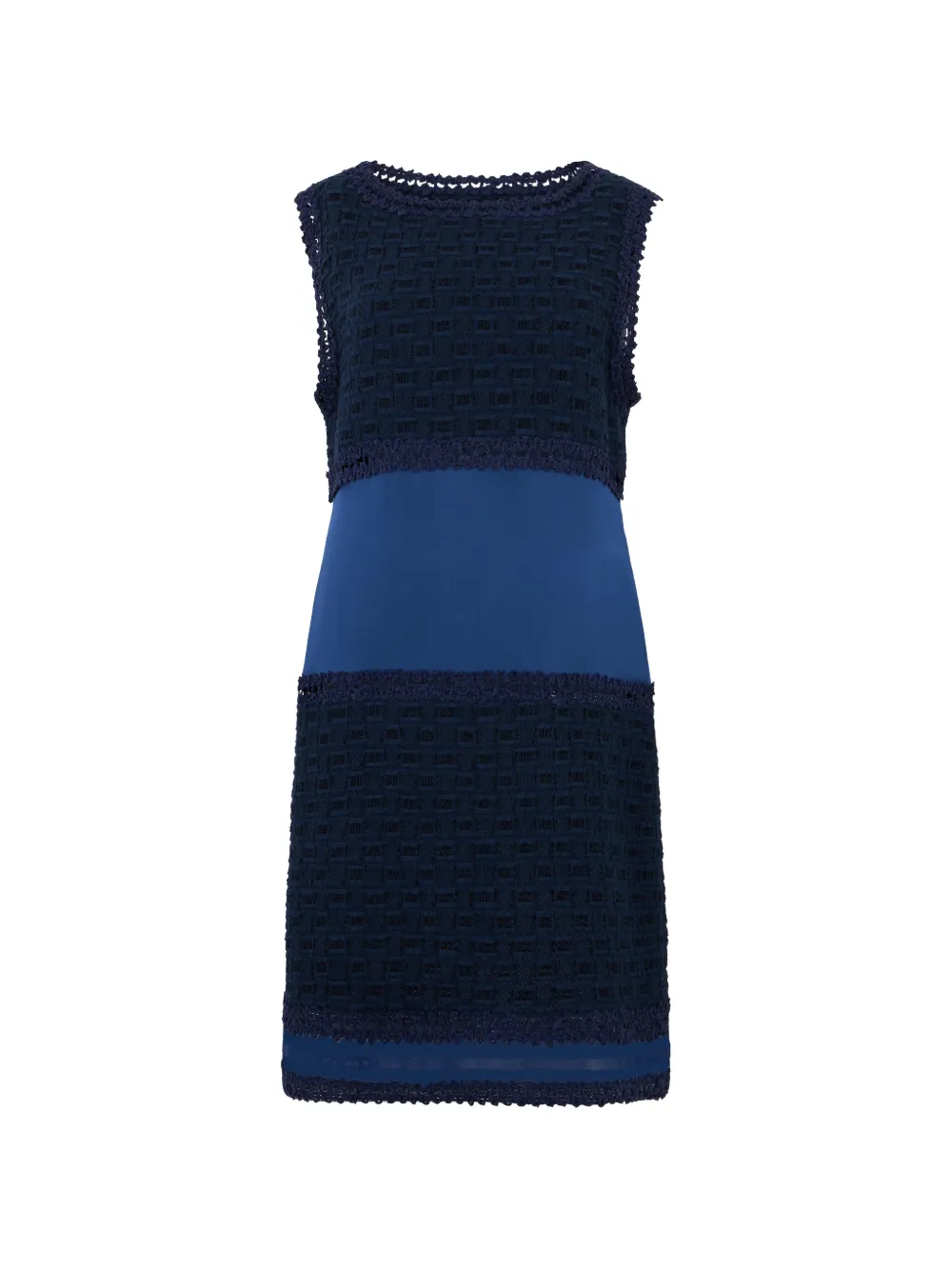 Alberta Ferretti Gehaakte mini-jurk met colourblocking Blauw