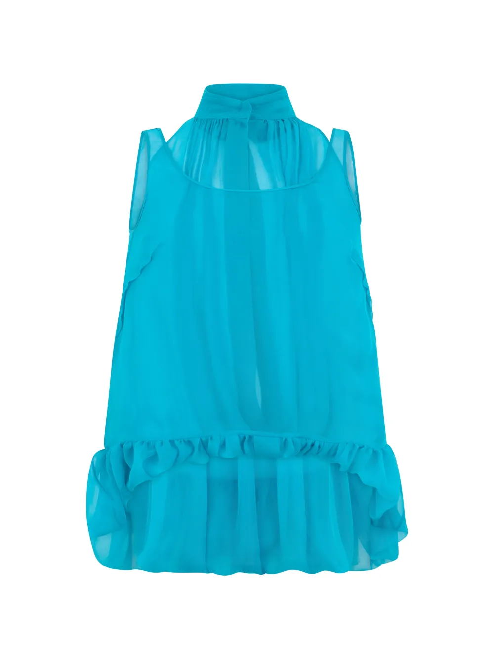 Alberta Ferretti Zijden blouse met ruches Blauw
