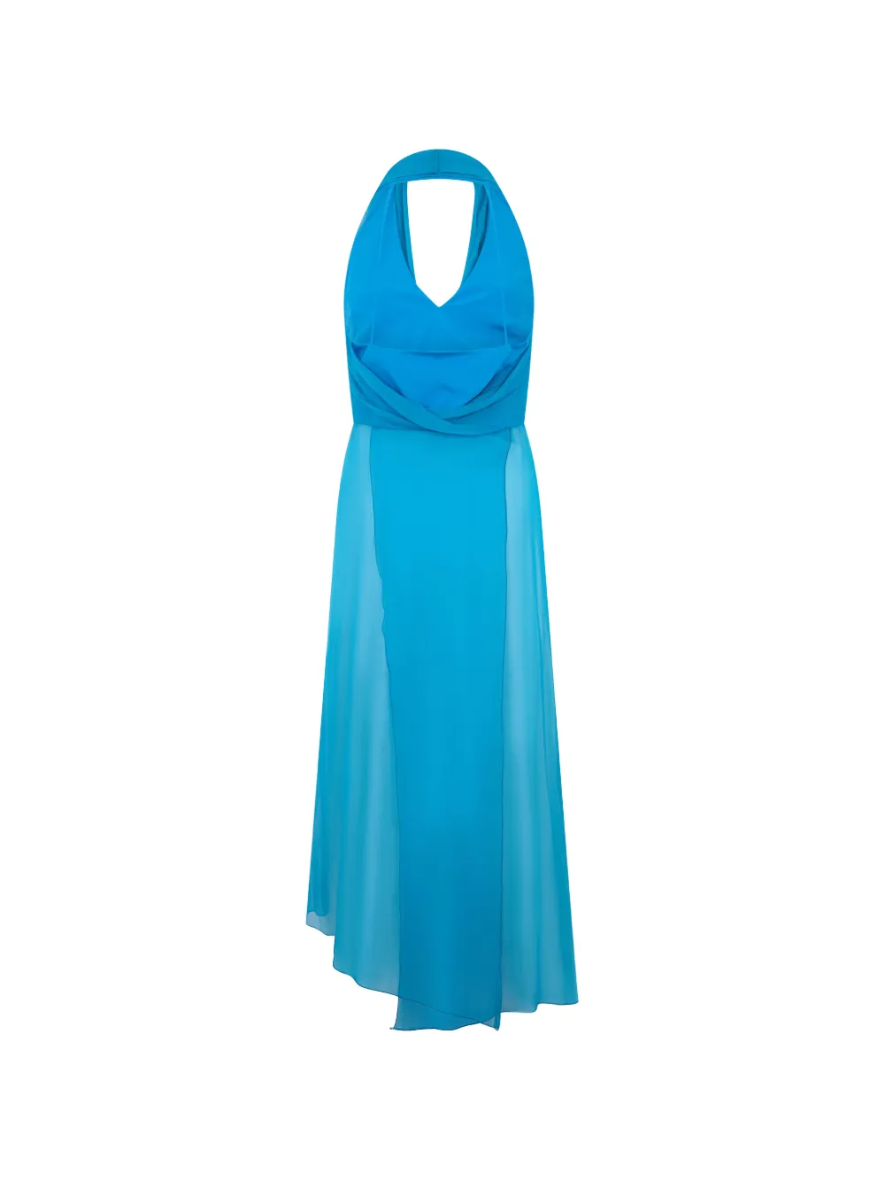 Alberta Ferretti Zijden feestjurk met halternek Blauw