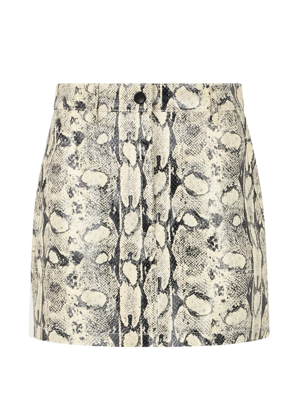 Alberta Ferretti snake-effect leather A-line skirt - Toni neutri