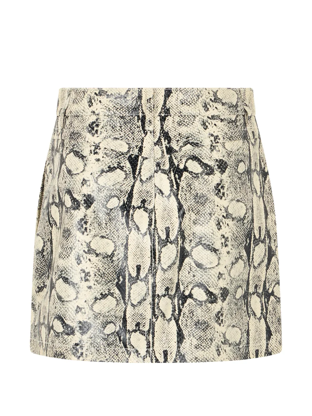 Alberta Ferretti Leren rok met A-lijn en slangen-effect Beige