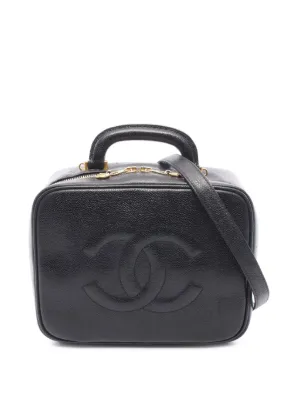 CHANEL Pre-Owned 1990s Leather Makeup Bag | Black | FARFETCH