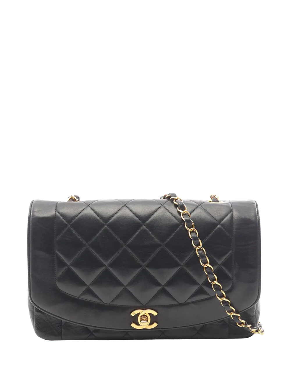 CHANEL Pre-Owned 1994-1996 Medium Lambskin Diana Flap crossbody bag - Black