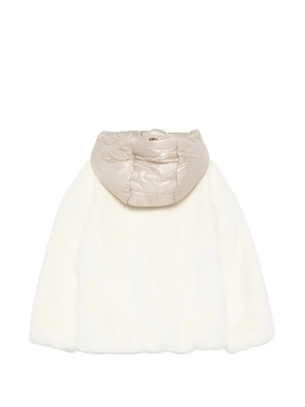Herno Kids Jack van imitatiebont met capuchon Beige
