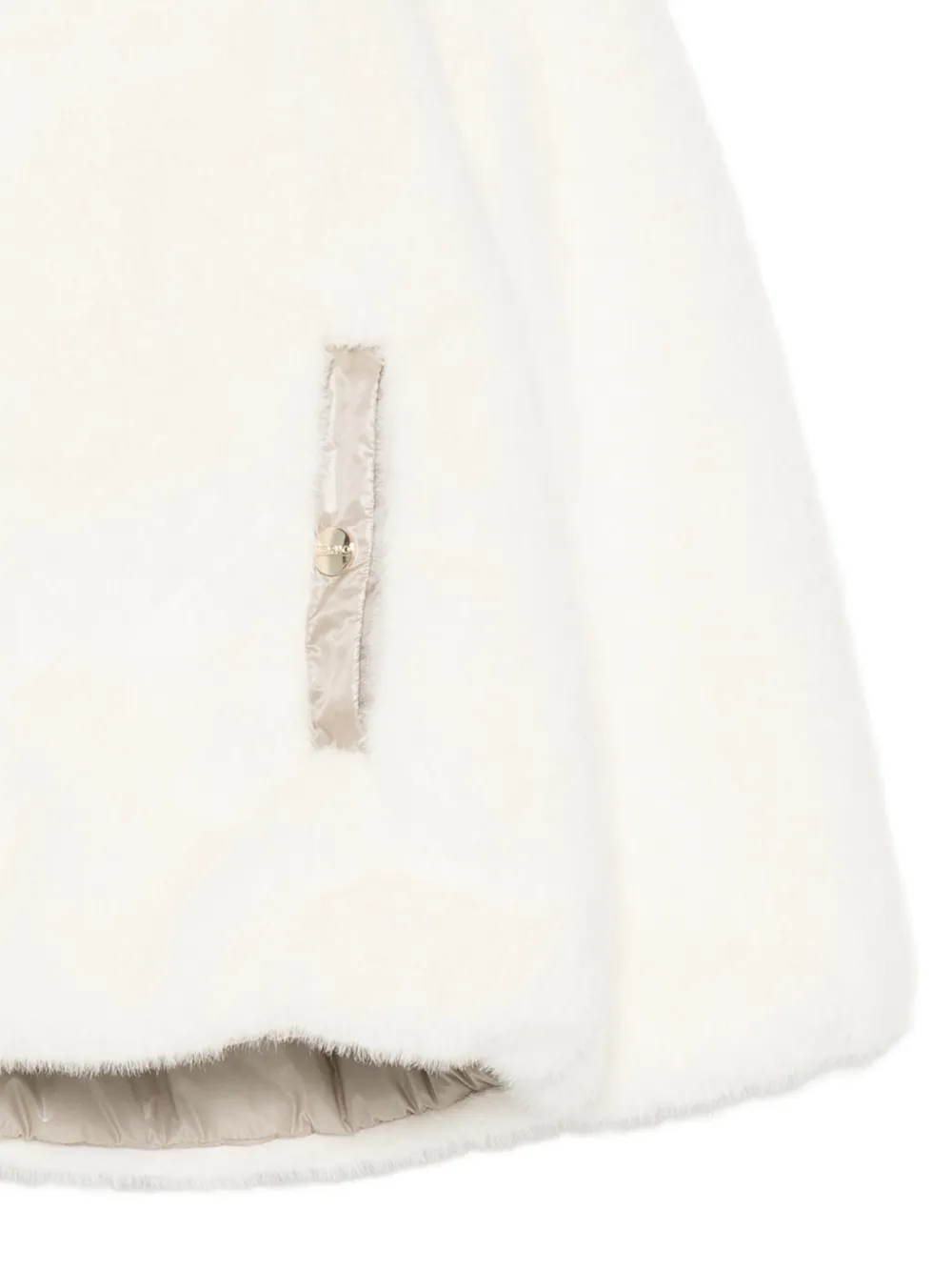 Herno Kids Jack van imitatiebont met capuchon Beige