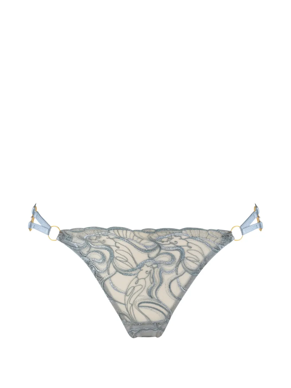 Bordelle Pearl slip met open achterkant Blauw