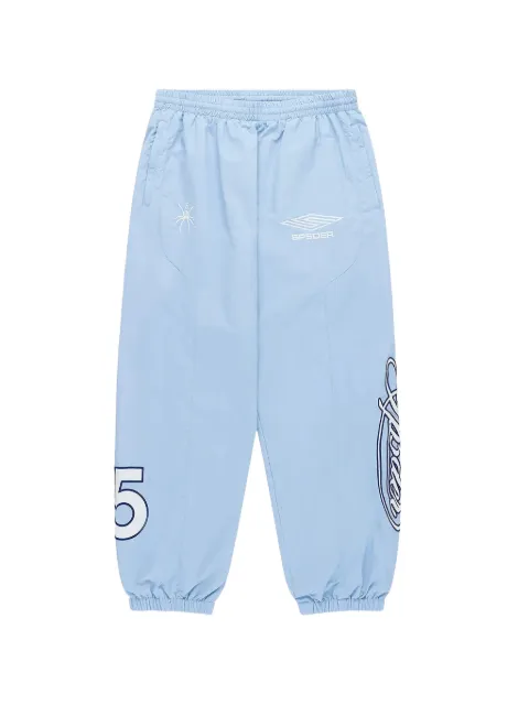 SP5DER Script Warm Up logo-embroidered track pants