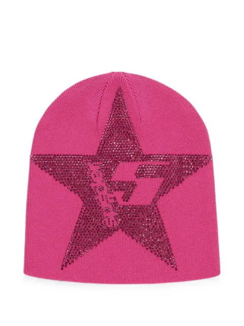 SP5DER rhinestone-embellished star-motif beanie hat