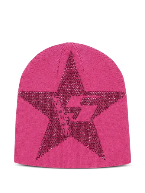 SP5DER rhinestone-embellished star-motif beanie hat