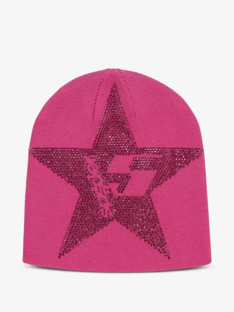 SP5DER rhinestone-embellished star-motif beanie hat