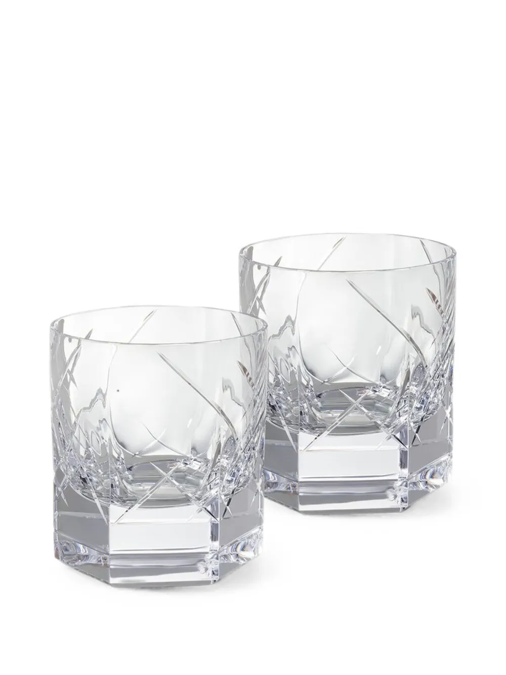Rosenthal 2026 Vyras geometric-cut crystal whisky glasses - Wit