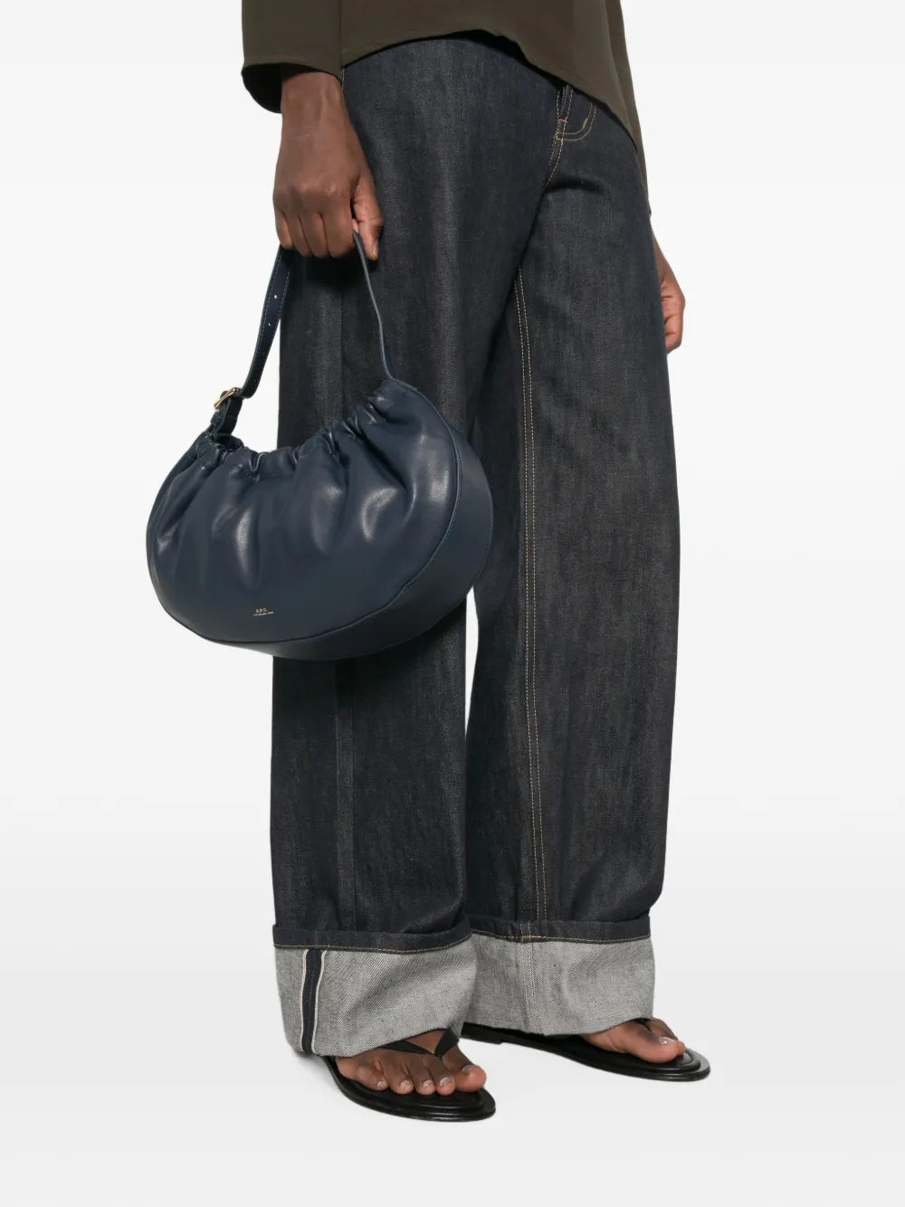 A.P.C. Schoudertas met ruches Blauw
