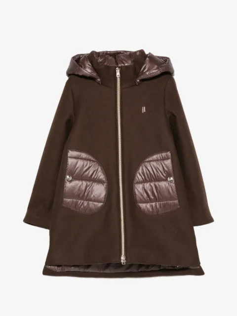 Herno Kids quilted-panel hooded jacket