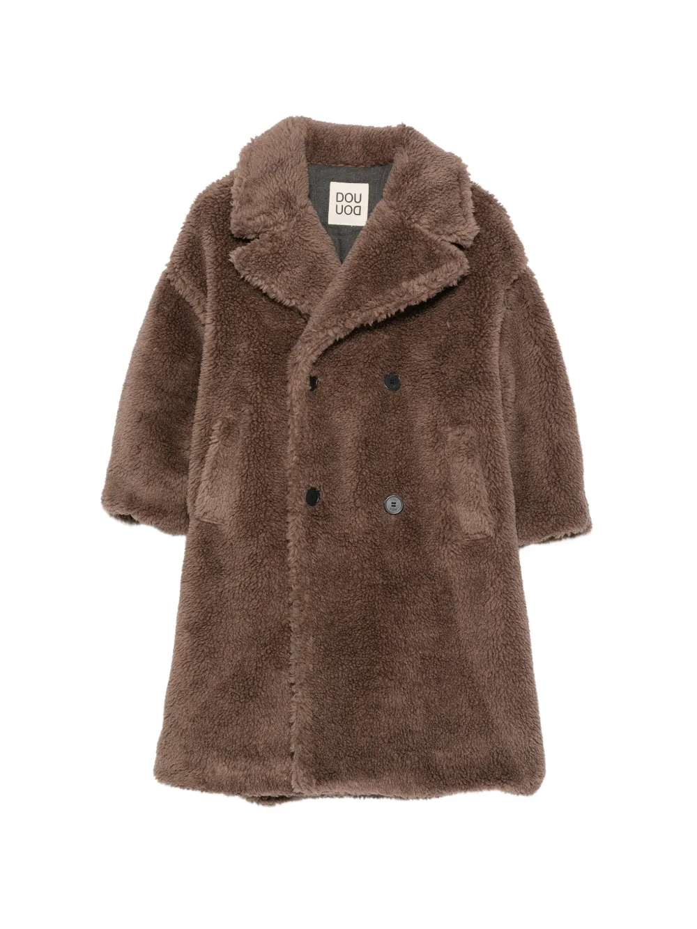 Douuod Kids double-breasted coat - Marrone