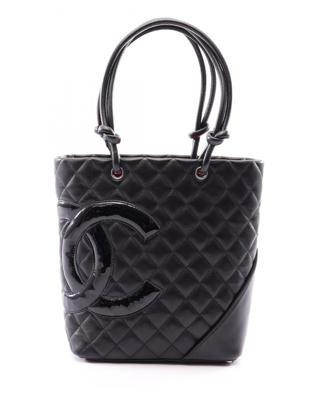CHANEL Pre-Owned Borsa tote Cambon Ligne media in pelle di agnello 2008-2009 - Nero