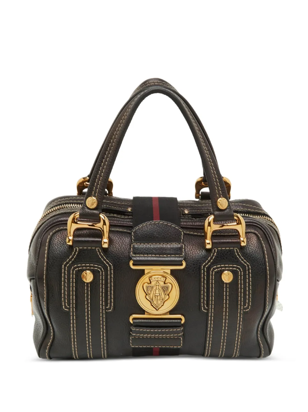 Gucci Pre-Owned Borsa Boston Aviatrix con stemma - Nero
