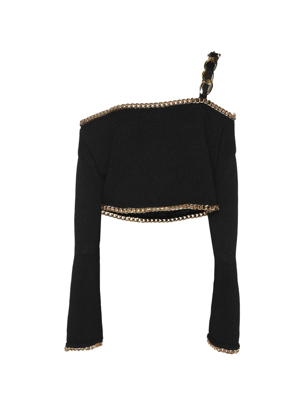 Balmain Pre-Owned off-shoulder cropped top - Schwarz