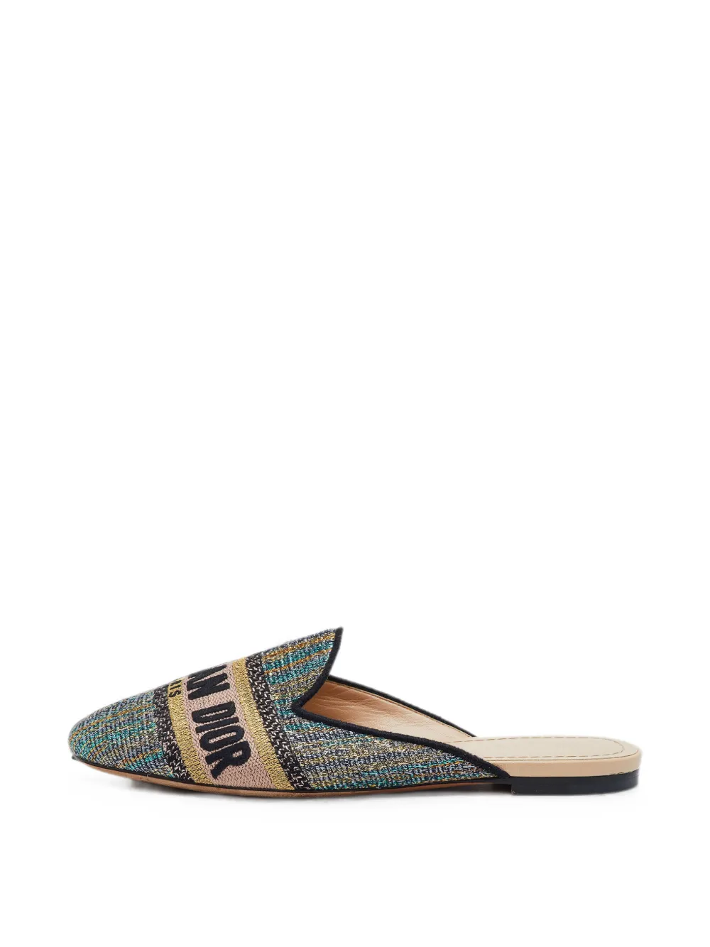 Christian Dior Pre-Owned Mules mit Logo-Stickerei - Blau