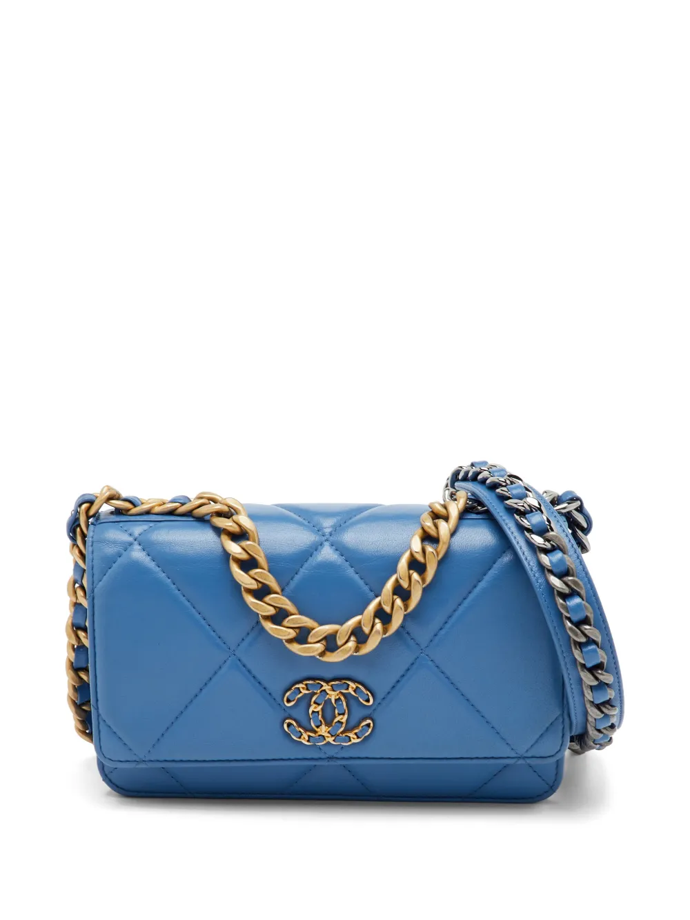 CHANEL Pre-Owned 2019 19 CC-logo chain wallet - Blue