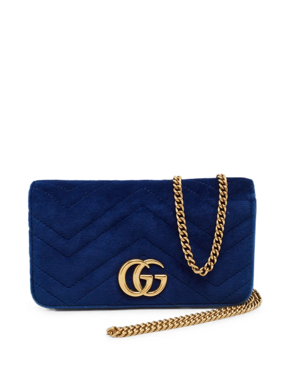 Gucci Pre-Owned Marmont chevron-quilted shoulder bag - Blau