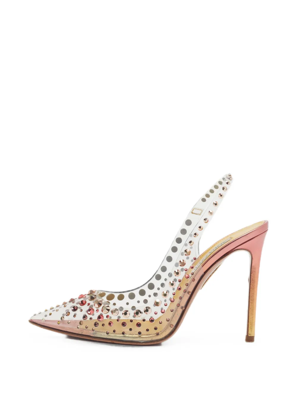 Aquazzura Starburst crystal-embellished heeled pumps - Weiß
