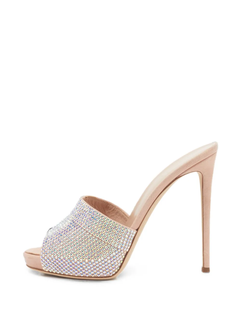 Giuseppe Zanotti Vintage crystal-embellished slide heeled sandals - Rosa