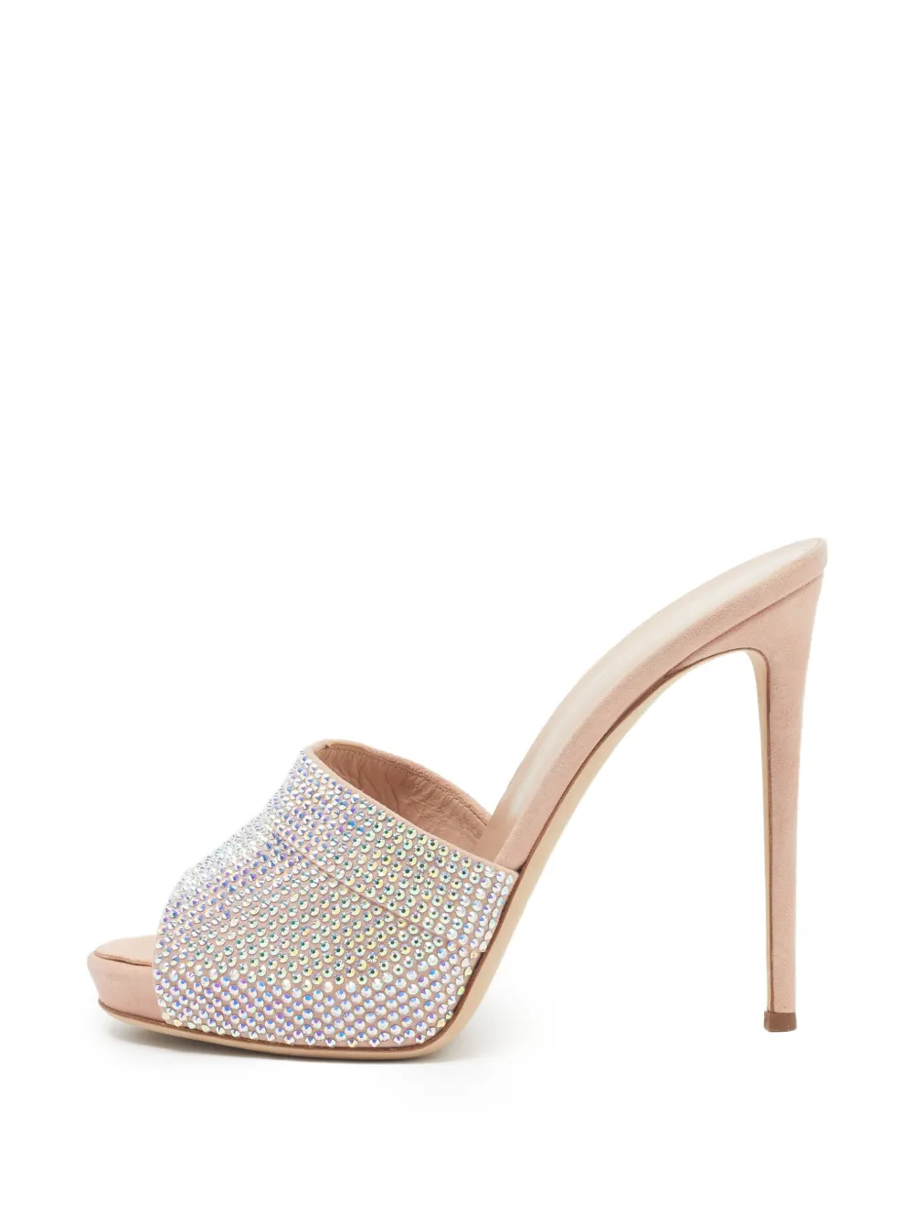 Giuseppe Zanotti Vintage crystal-embellished slide heeled sandals - Rosa