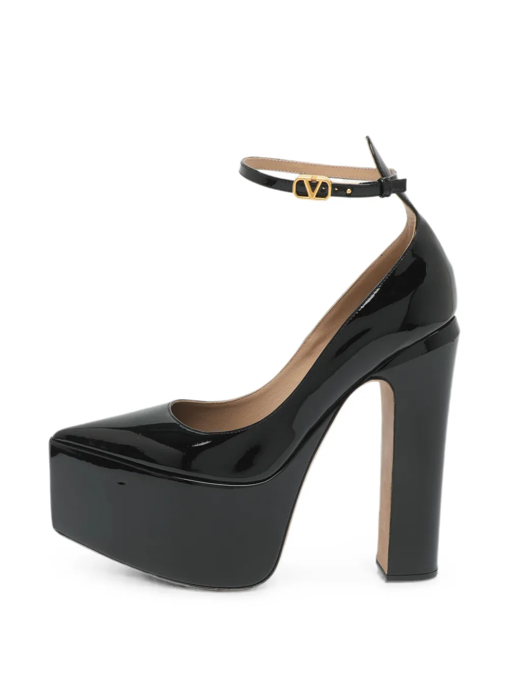 Valentino Garavani Pre-Owned Tan-Go patent-leather platform pumps - Nero