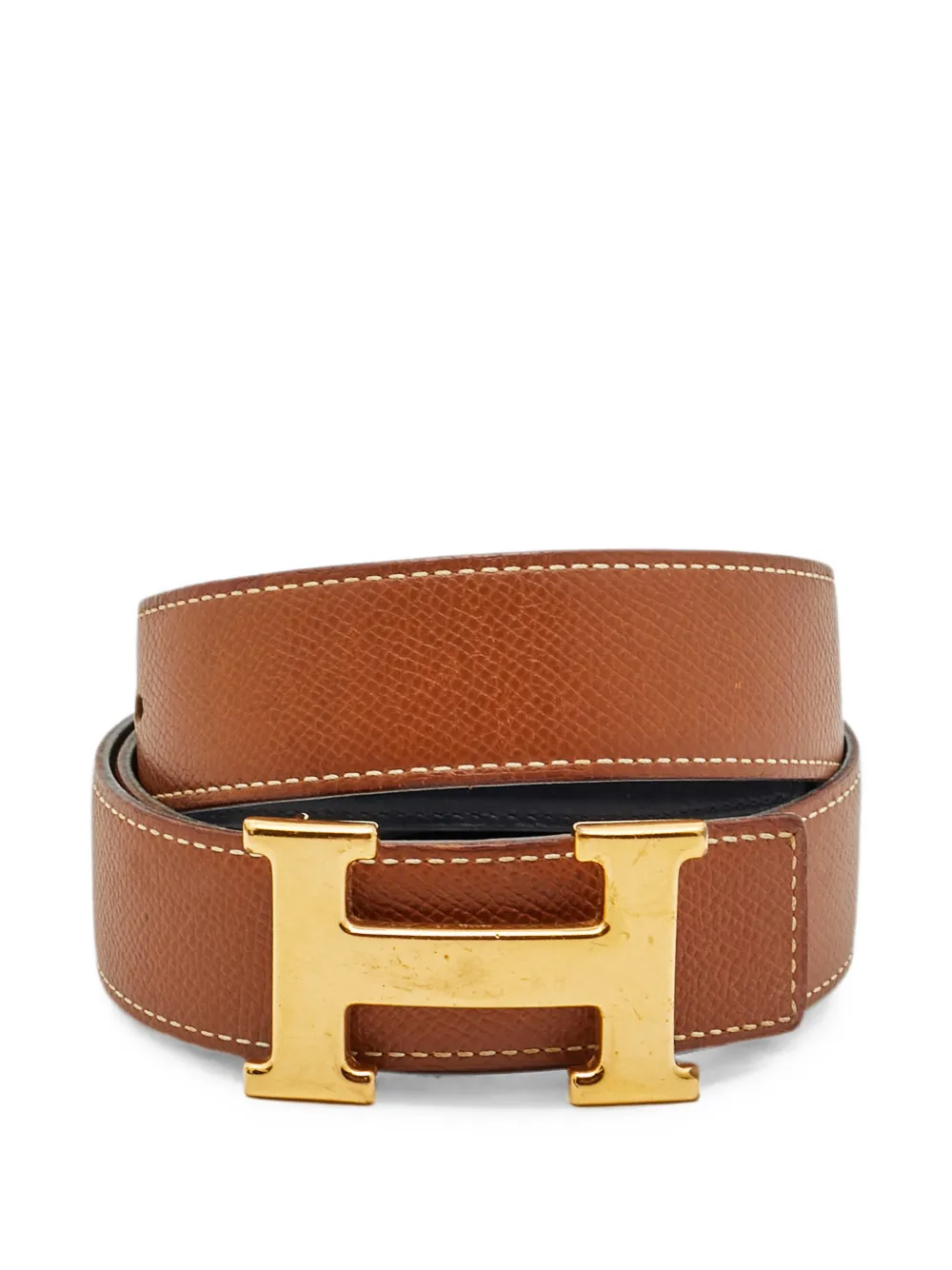 Hermès Pre-Owned 1996 H reversible leather belt - Marrone