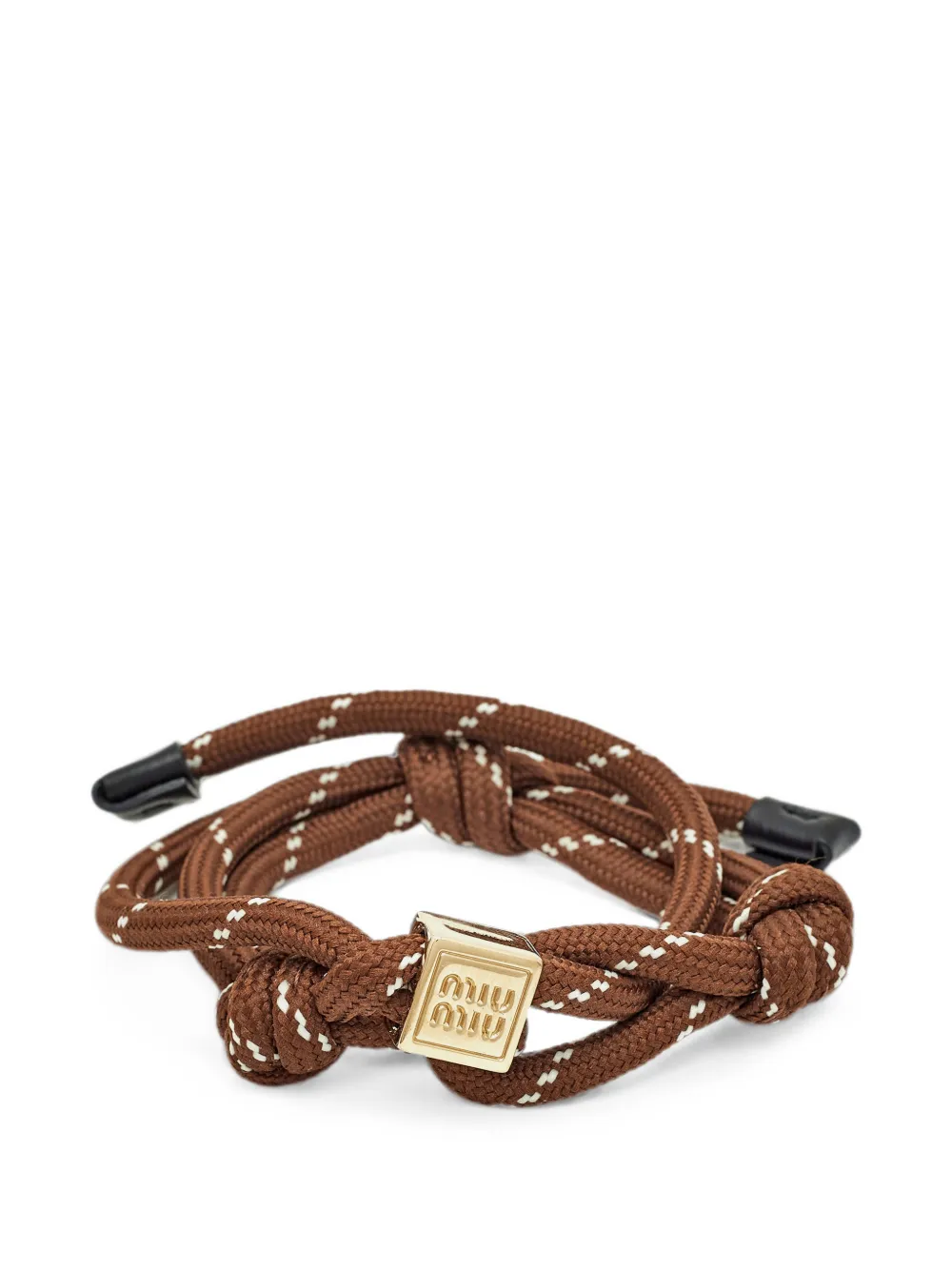 Miu Miu Pre-Owned knotted cord bracelet - Braun
