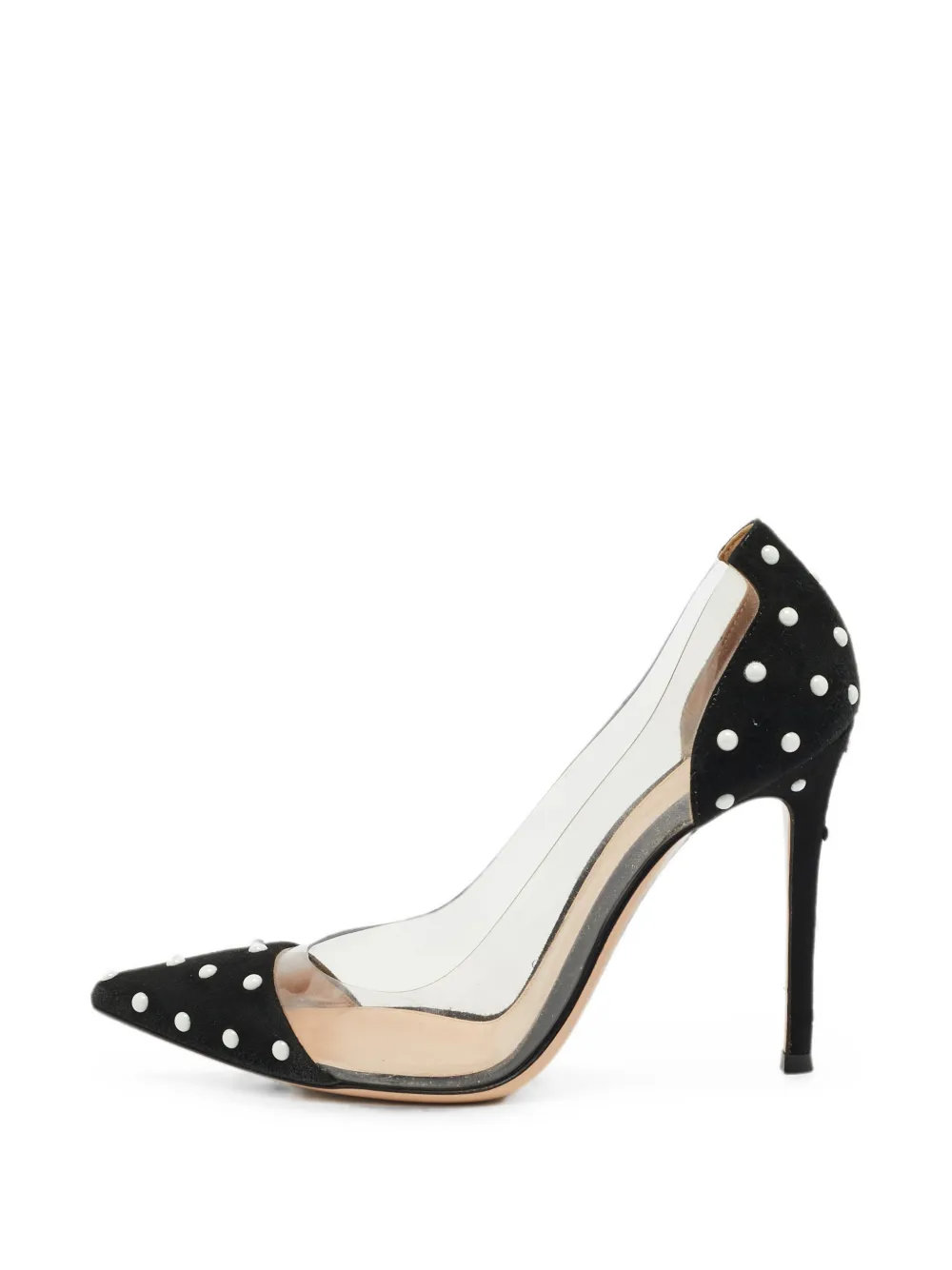 Gianvito Rossi Plexi pearl-embellished pumps - Bianco