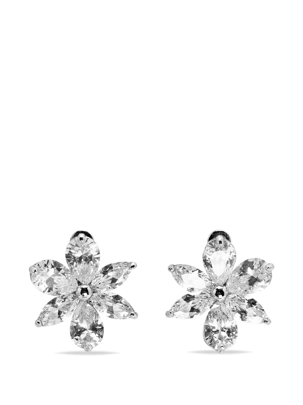 Carolina Herrera Vintage Jasmine crystal-embellished stud earrings - Silber