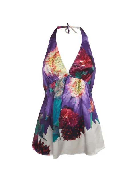 Roberto Cavalli Vintage floral-print halterneck top