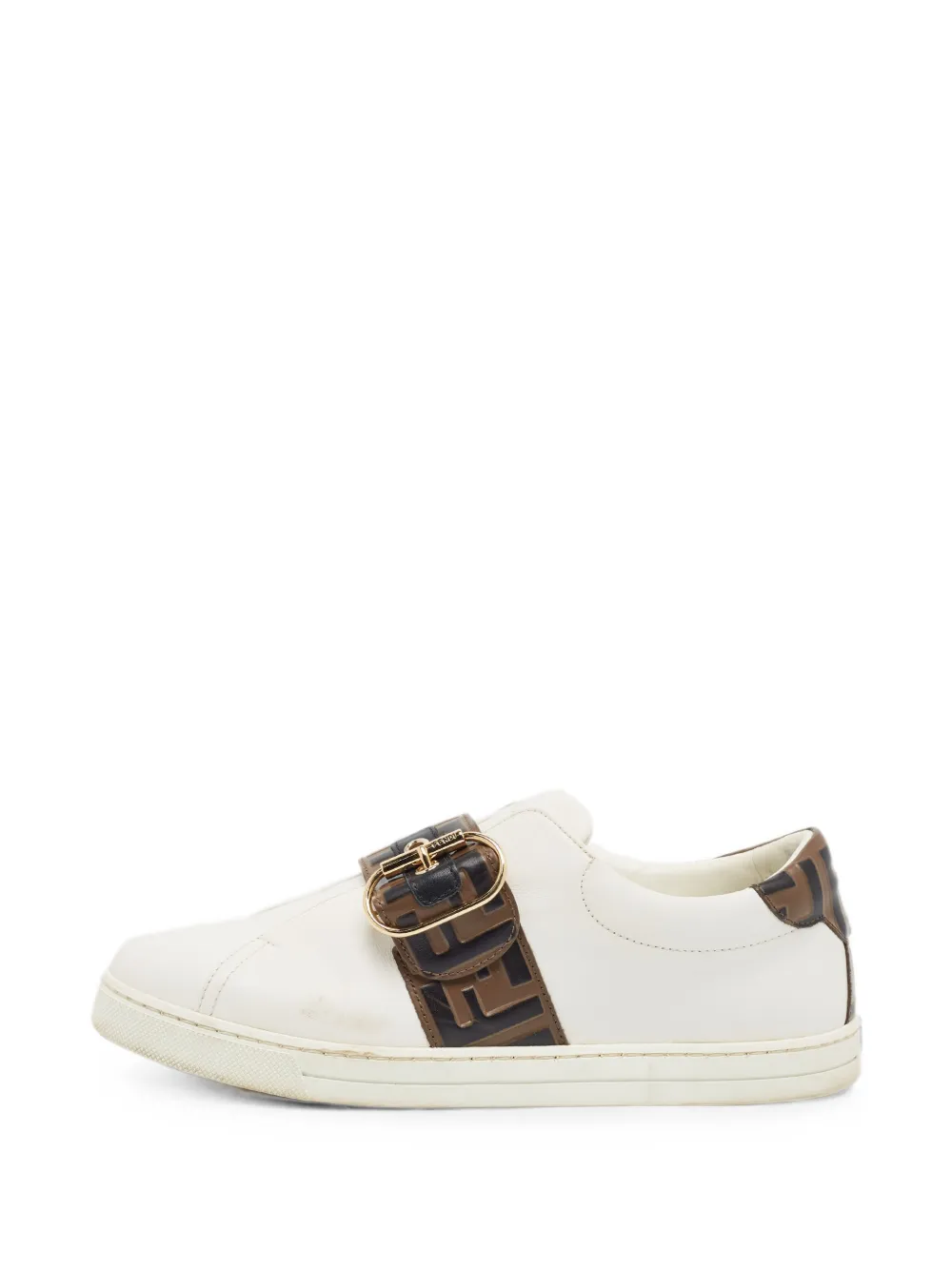 Fendi Pre-Owned FF leather sneakers - Weiß