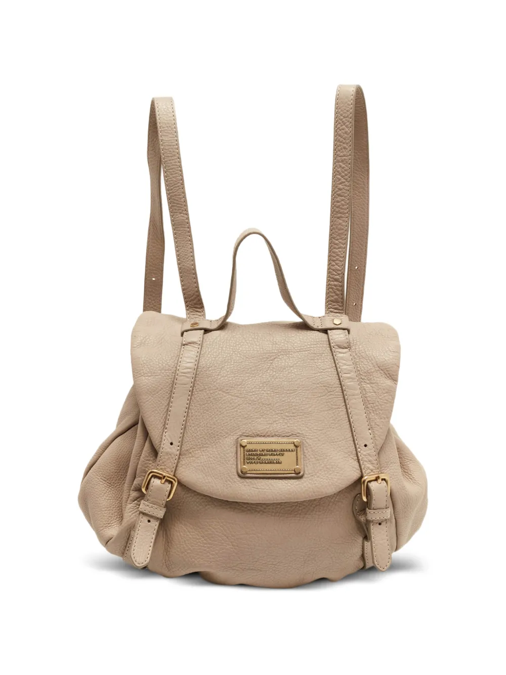 Marc By Marc Jacobs buckle strap leather backpack - Toni neutri