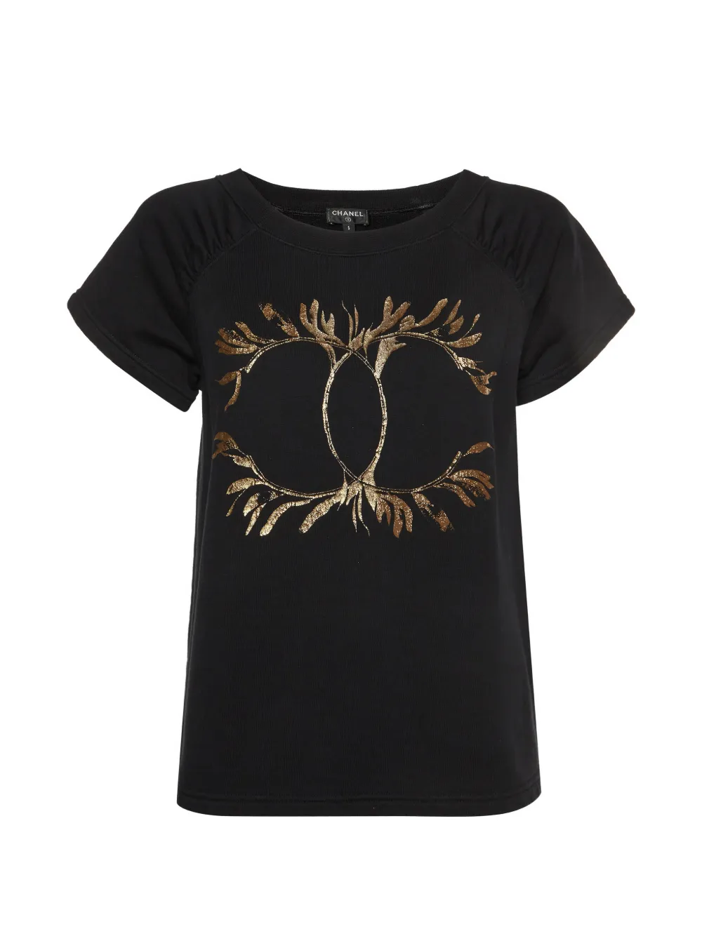 CHANEL Pre-Owned CC logo-print jersey T-shirt - Black