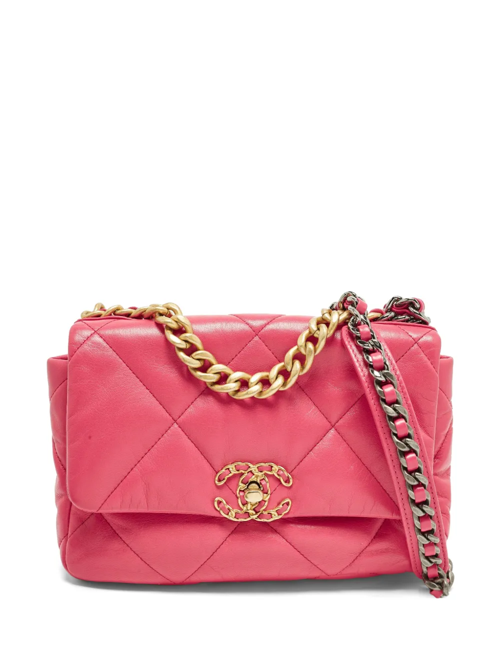 CHANEL Pre-Owned 2020 small 19 quilted shoulder bag - Pink