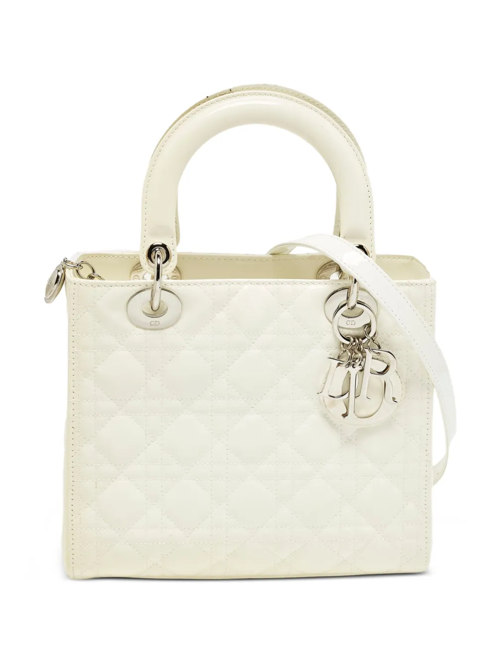 Christian Dior Pre-Owned 2010 medium Lady Dior tote bag - White
