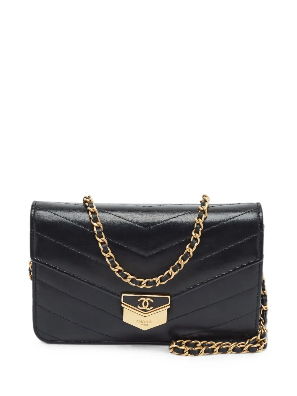 CHANEL Pre-Owned Chevron Medal shoulder bag - Nero