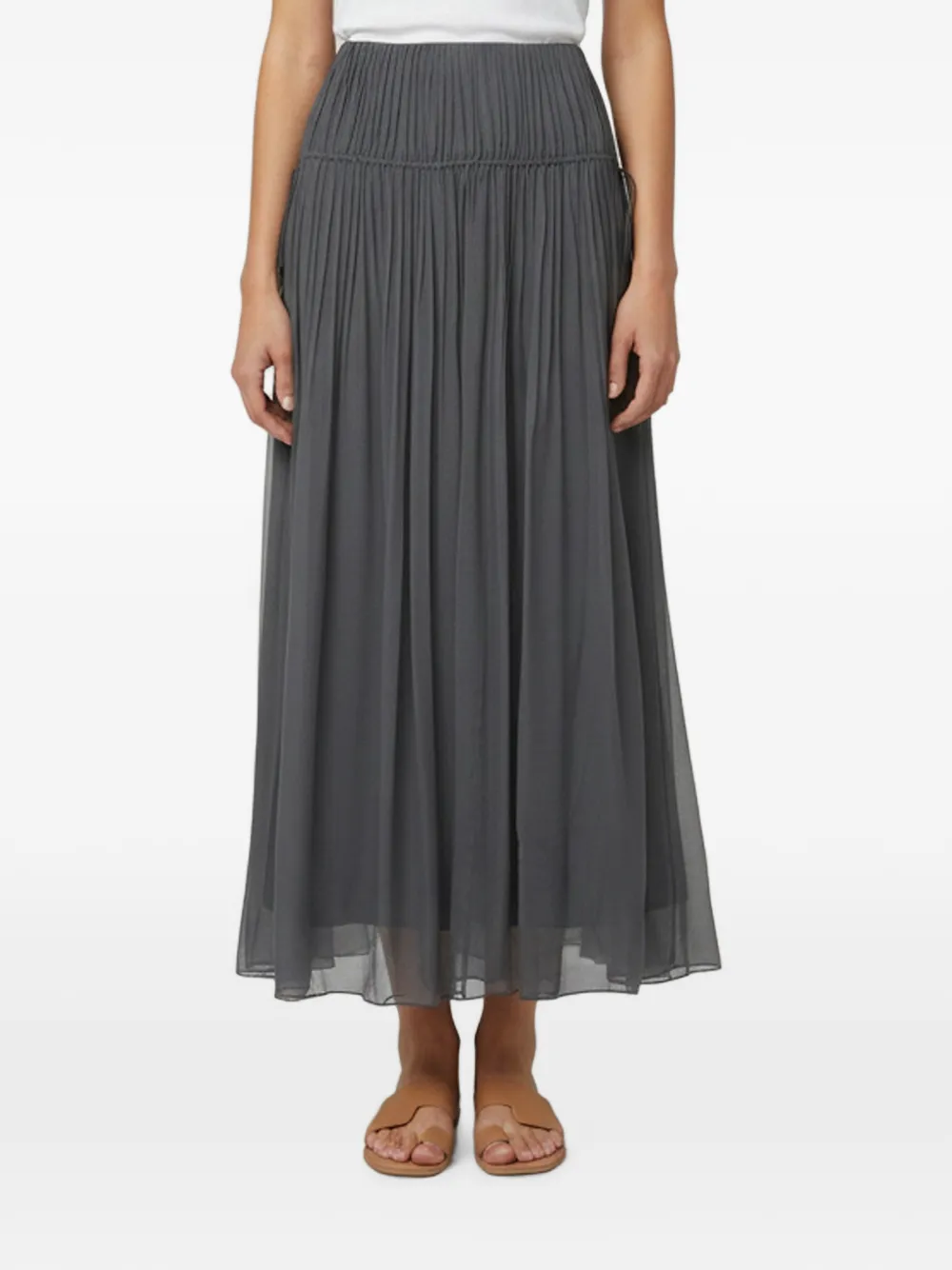 Chloé Pre-Owned pleated maxi skirt - Grau