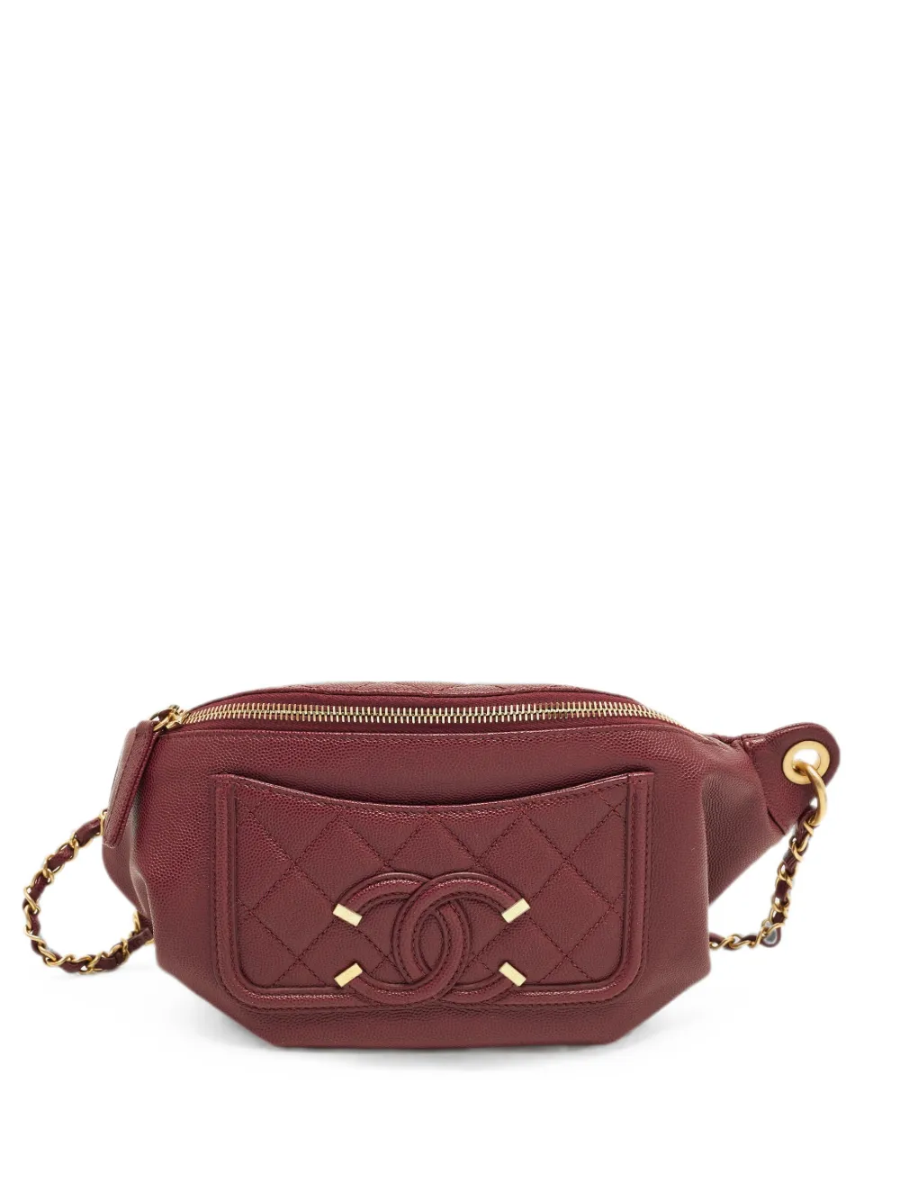 CHANEL Pre-Owned Filigree quilted belt bag - Red