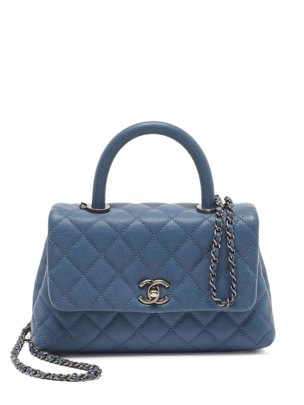 CHANEL Pre-Owned 2016-2017 Coco quilted satchel bag - Blue