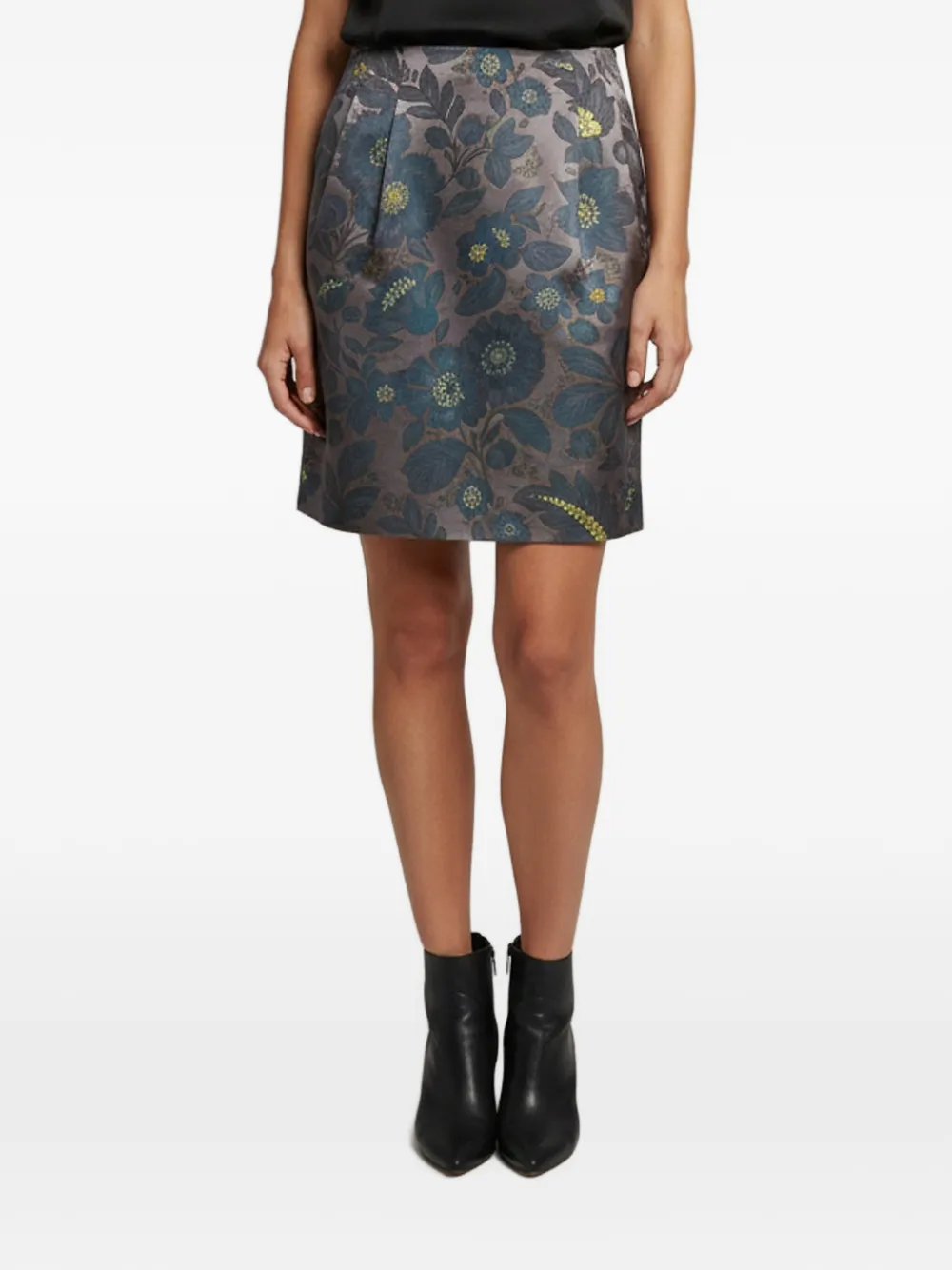 Etro Pre-Owned floral-jacquard mini skirt - Grau