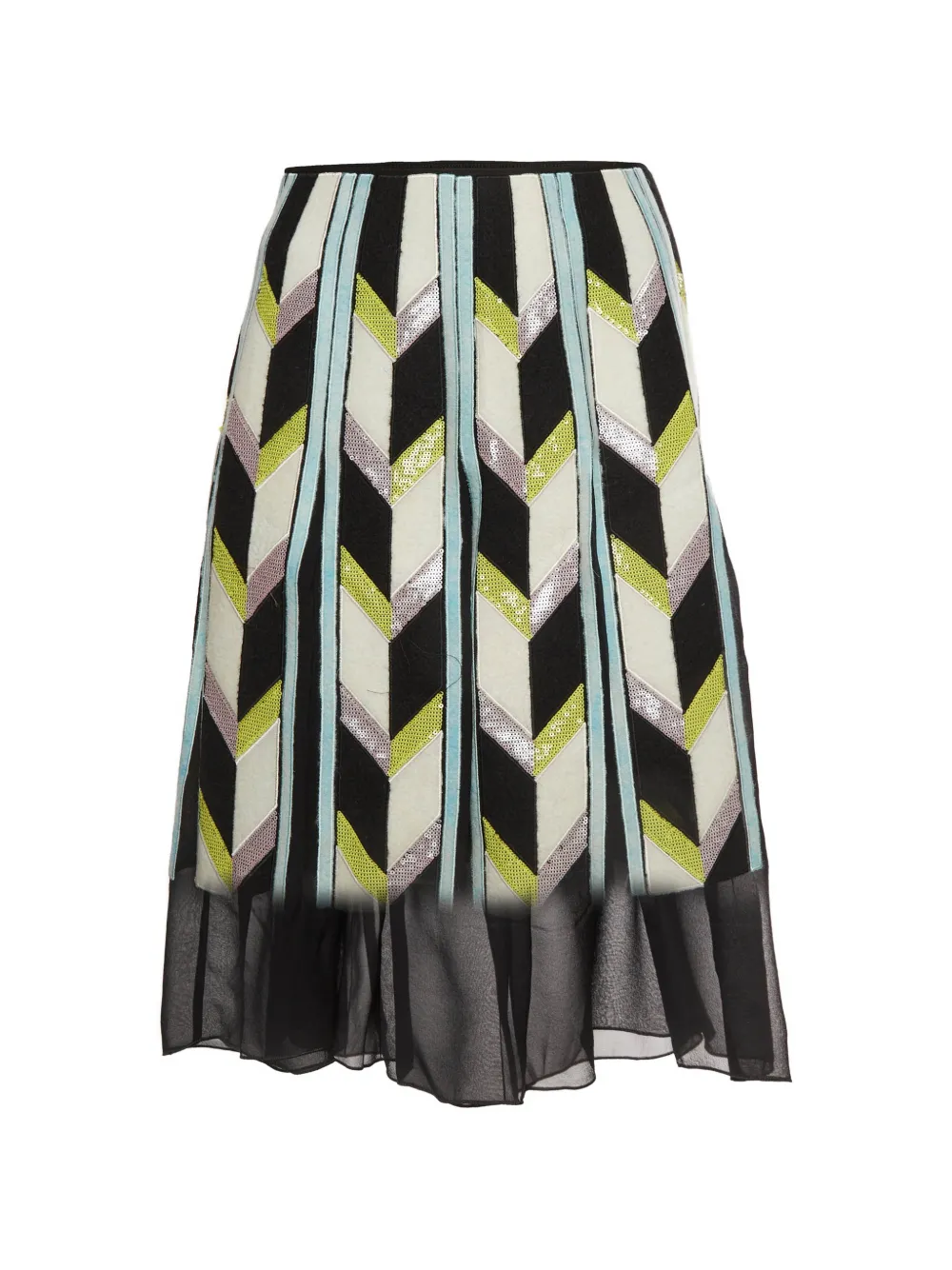 PUCCI Pre-Owned minijupe ornée de sequins à chevrons - Noir