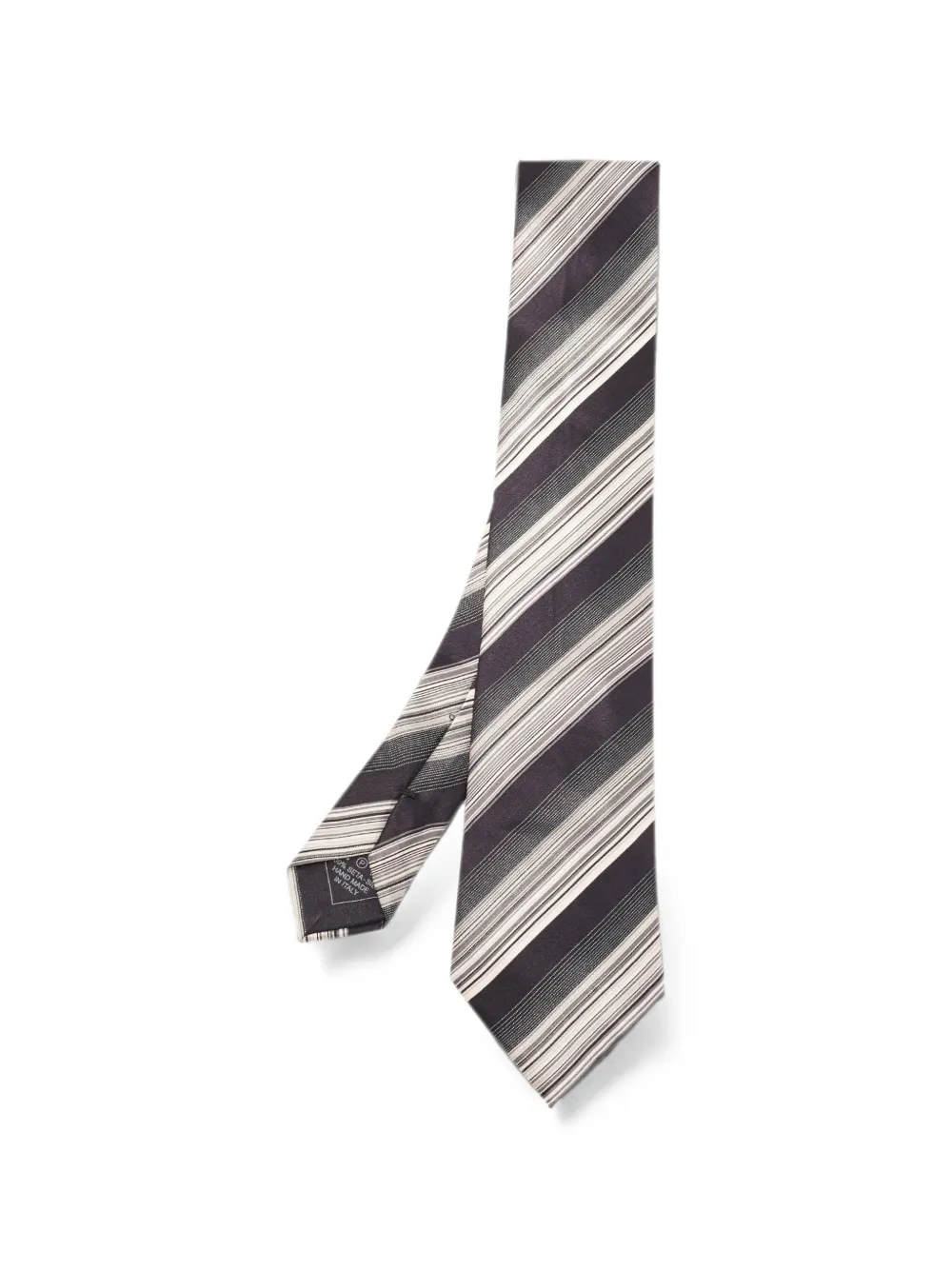 Brioni Vintage striped satin tie - Schwarz