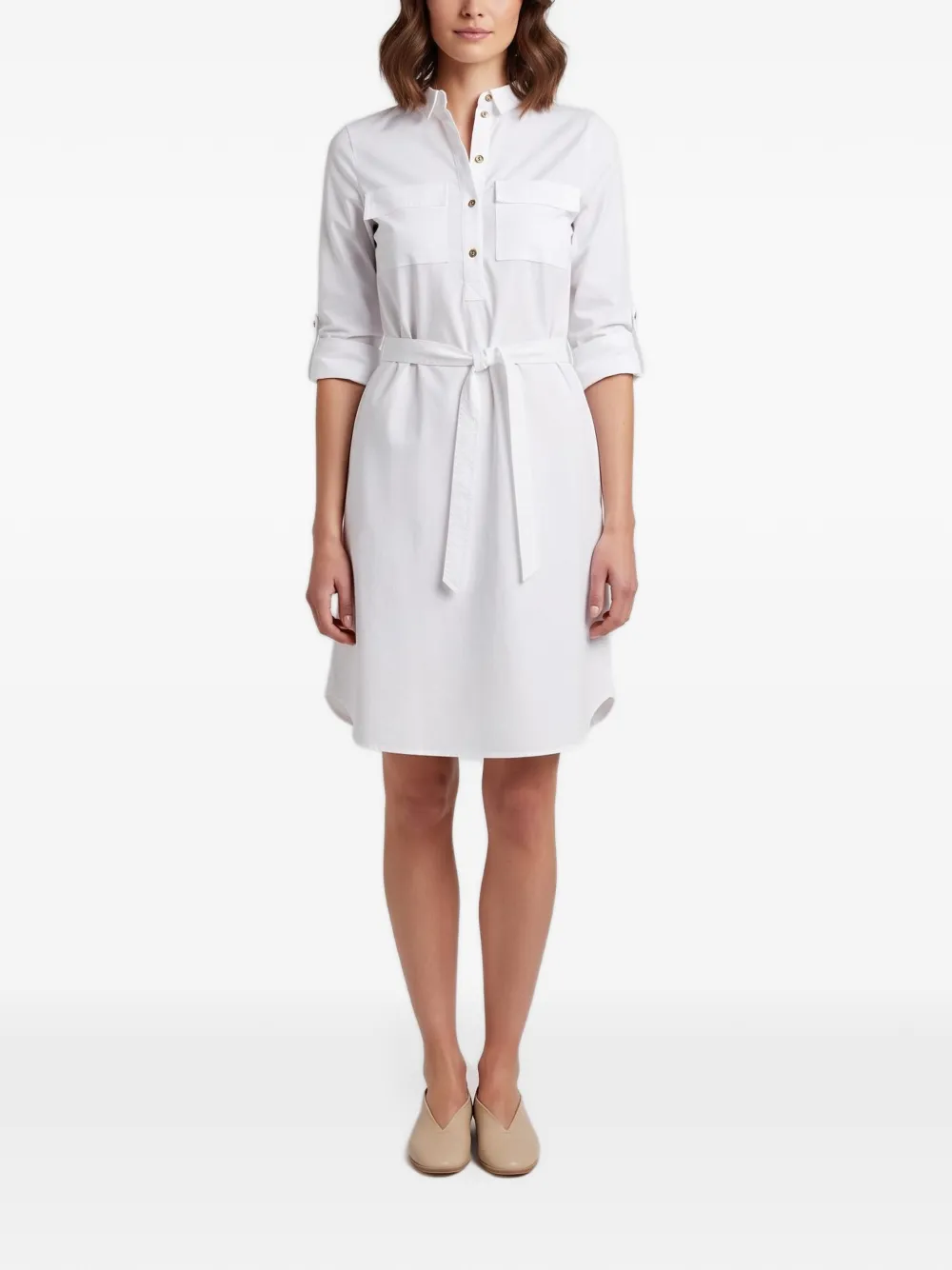 Burberry Pre-Owned Kurzes Hemdkleid mit Gürtel - Weiß