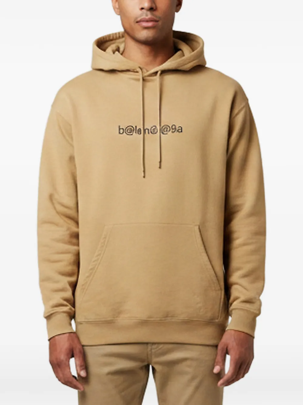 Balenciaga Pre-Owned logo-print cotton hoodie - Nude