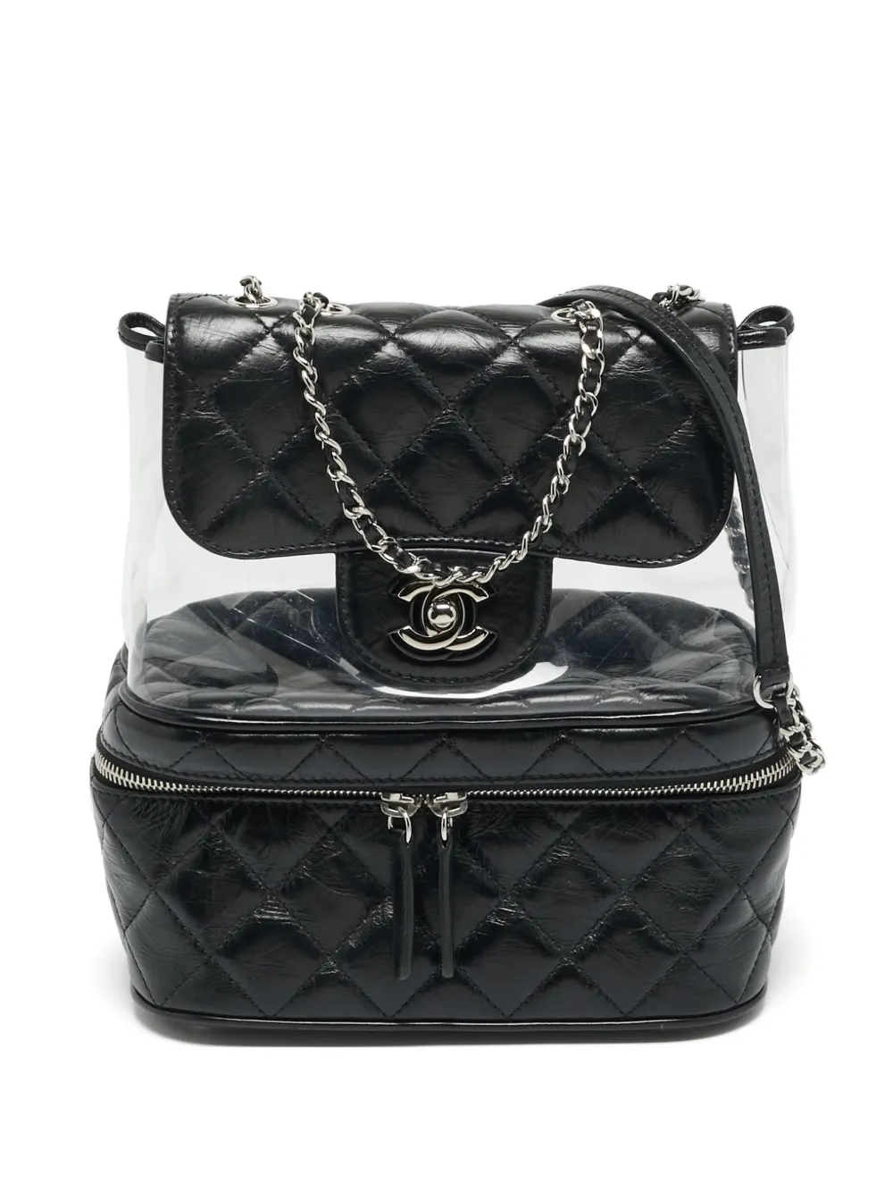 CHANEL Pre-Owned 2018 Aquarium quilted shoulder bag - Black